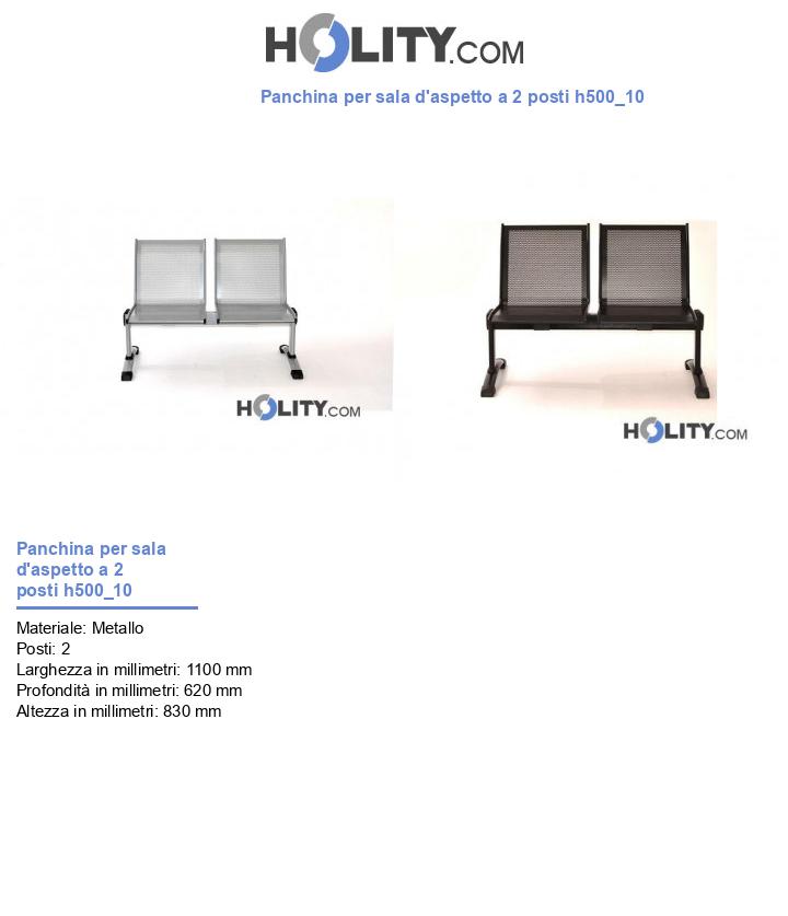 Panchina per sala d\\\'aspetto a 2 posti h500_10