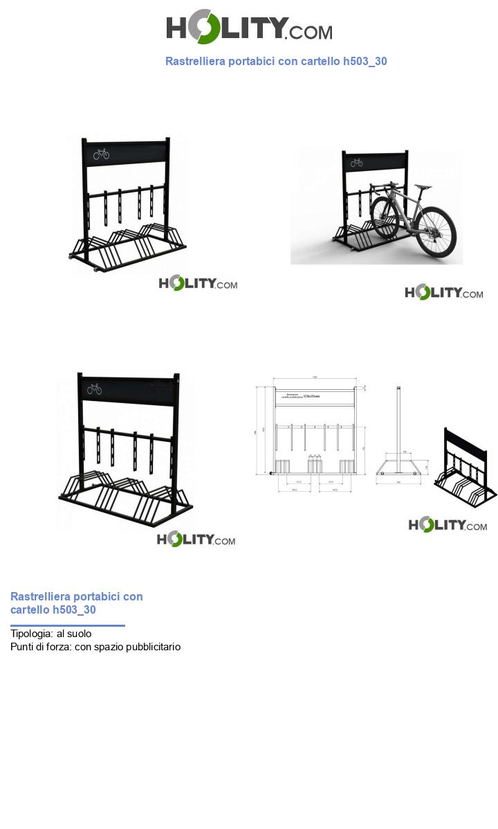 Rastrelliera portabici con cartello h503_30