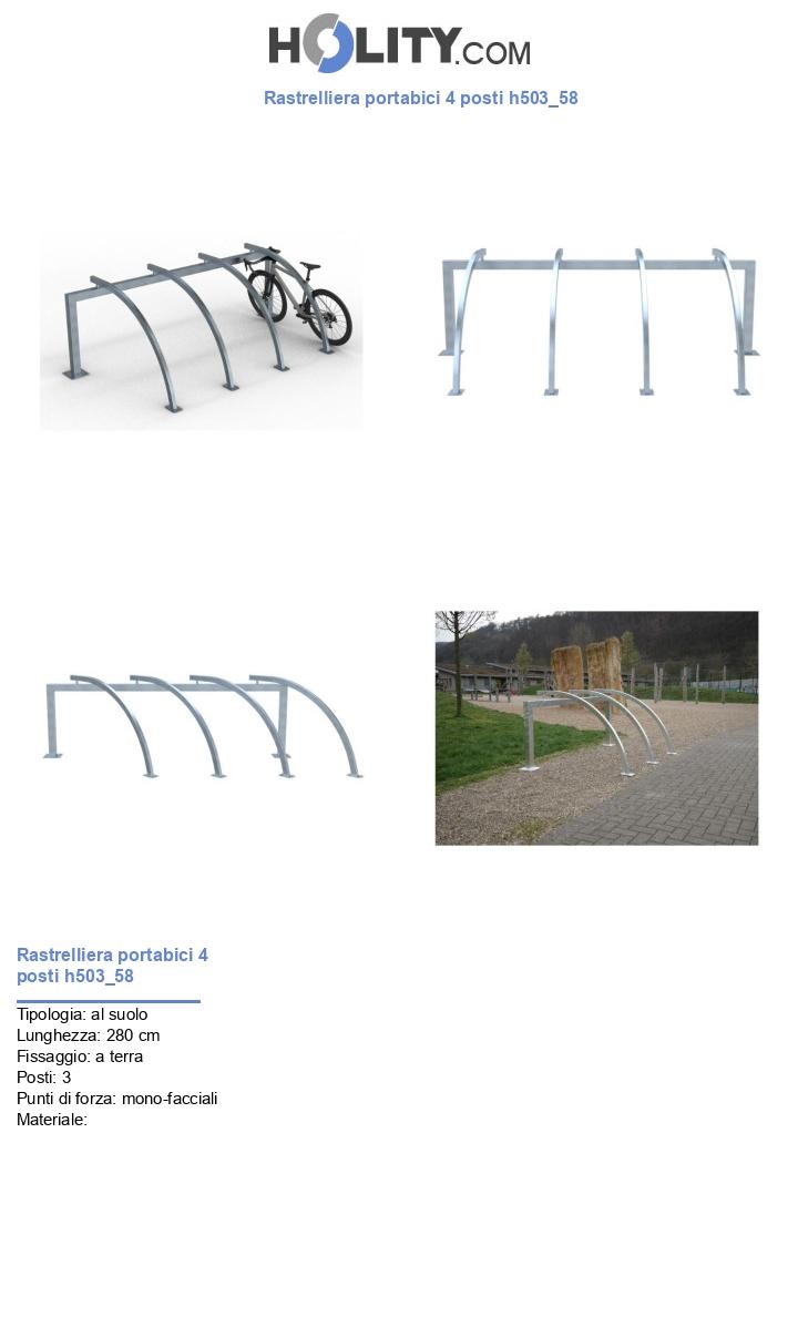 Rastrelliera portabici 4 posti h503_58