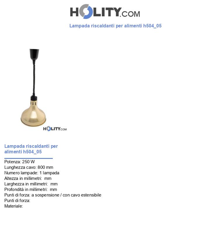 Lampada riscaldanti per alimenti h504_05