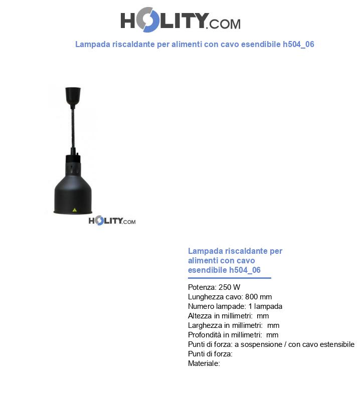 Lampada riscaldante per alimenti con cavo esendibile h504_06