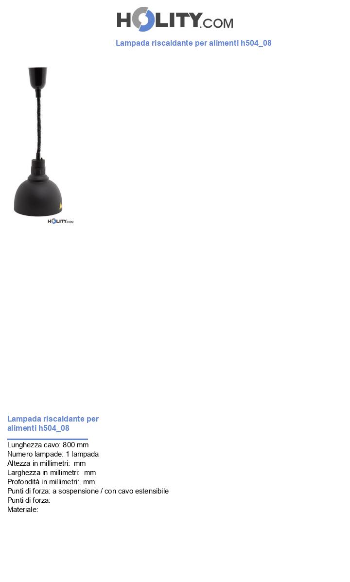 Lampada riscaldante per alimenti h504_08