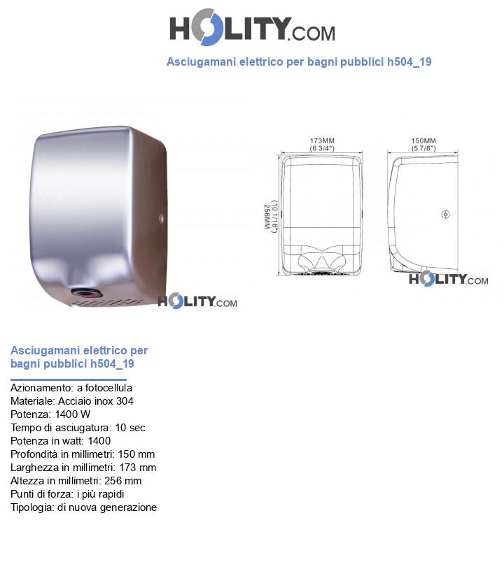 Asciugamani elettrico per bagni pubblici h504_19