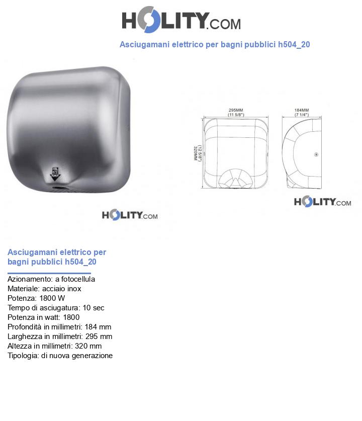 Asciugamani elettrico per bagni pubblici h504_20