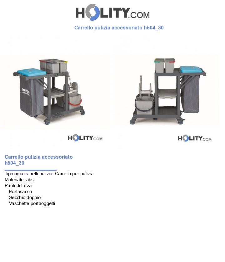 Carrello pulizia accessoriato h504_30