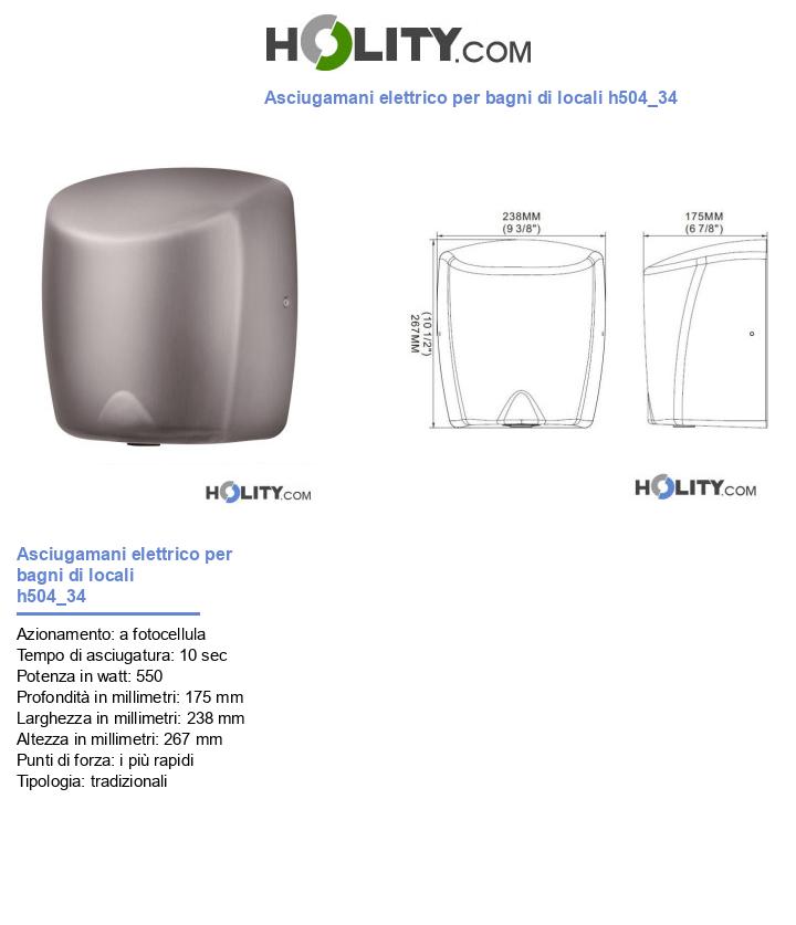 Asciugamani elettrico per bagni di locali h504_34
