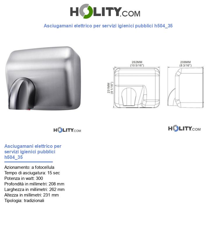 Asciugamani elettrico per servizi igienici pubblici h504_35