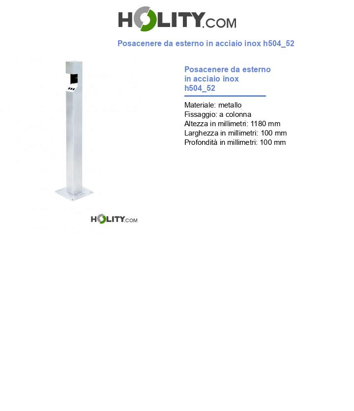 Posacenere da esterno in acciaio inox h504_52