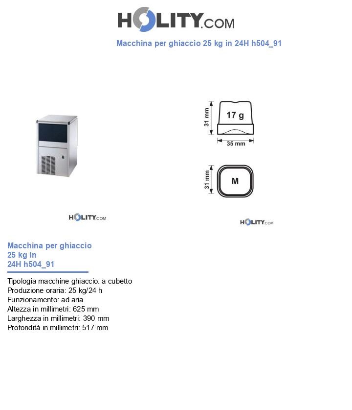 Macchina per ghiaccio 25 kg in 24H h504_91