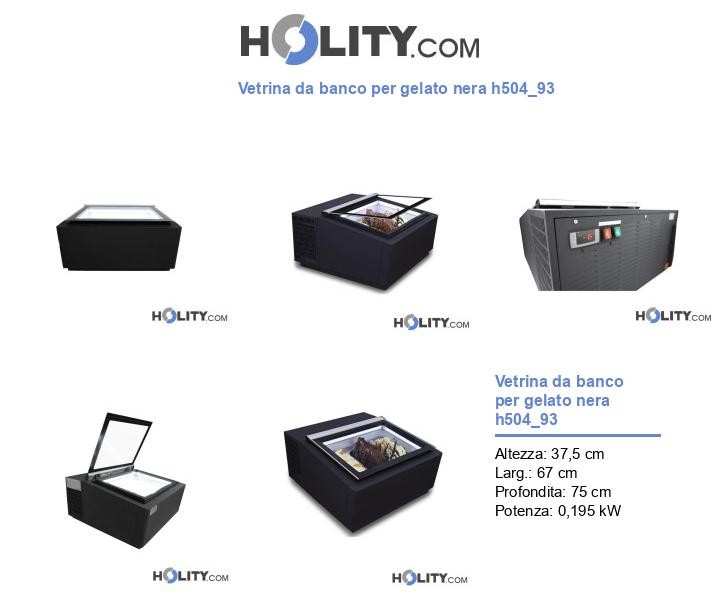 Vetrina da banco per gelato nera h504_93
