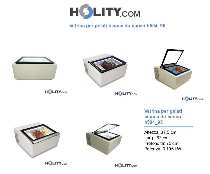 Vetrina per gelati bianca da banco h504_95