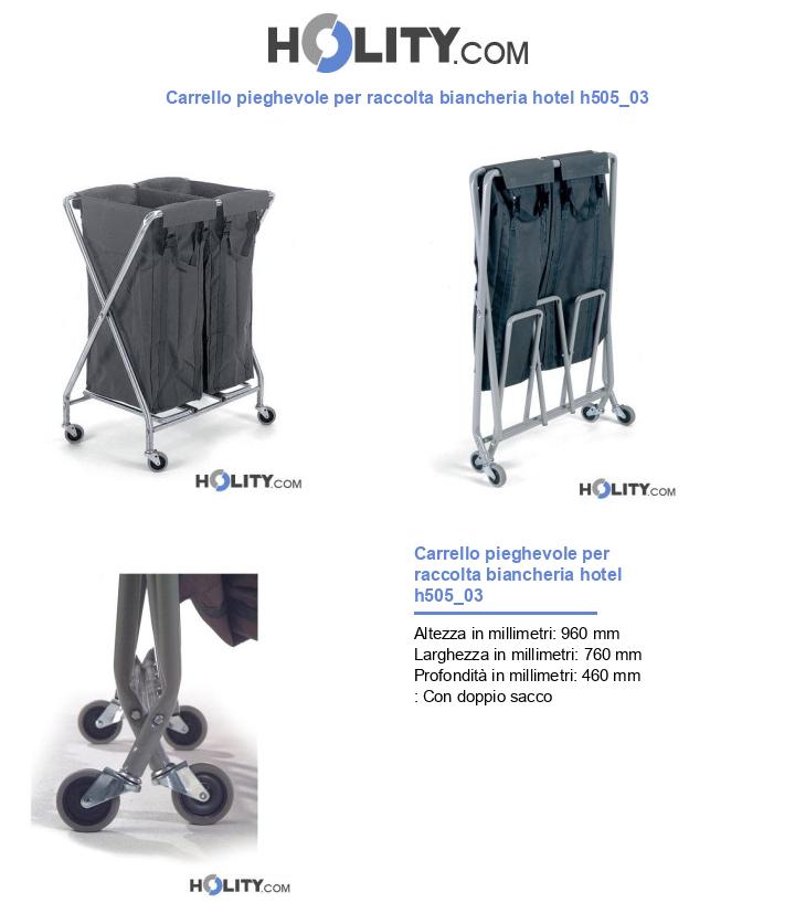 Carrello pieghevole per raccolta biancheria hotel h505_03