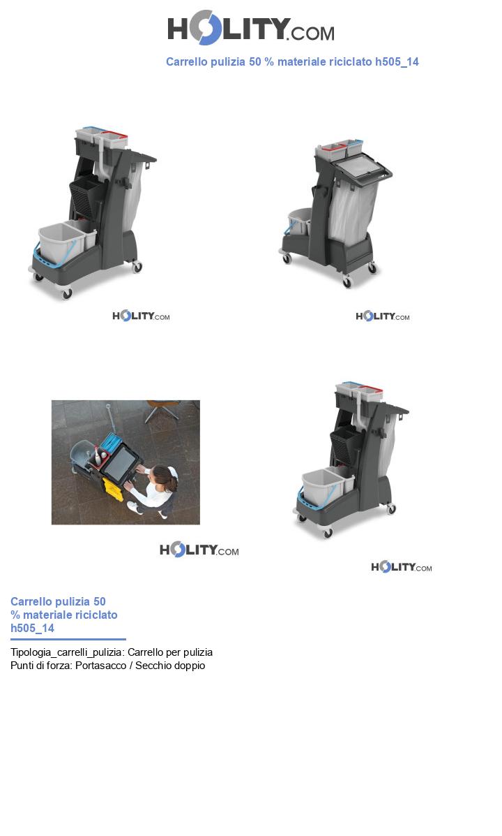 Carrello pulizia 50 % materiale riciclato h505_14