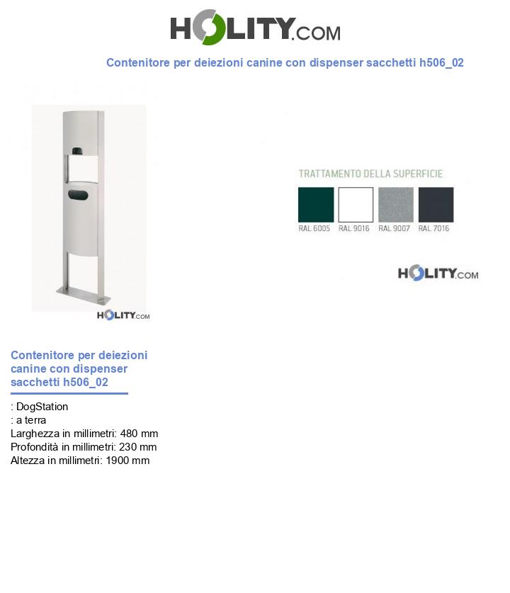 Contenitore per deiezioni canine con dispenser sacchetti h506_02