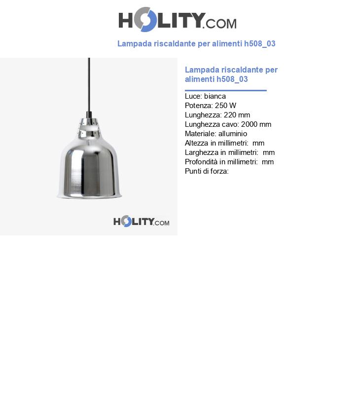 Lampada riscaldante per alimenti h508_03