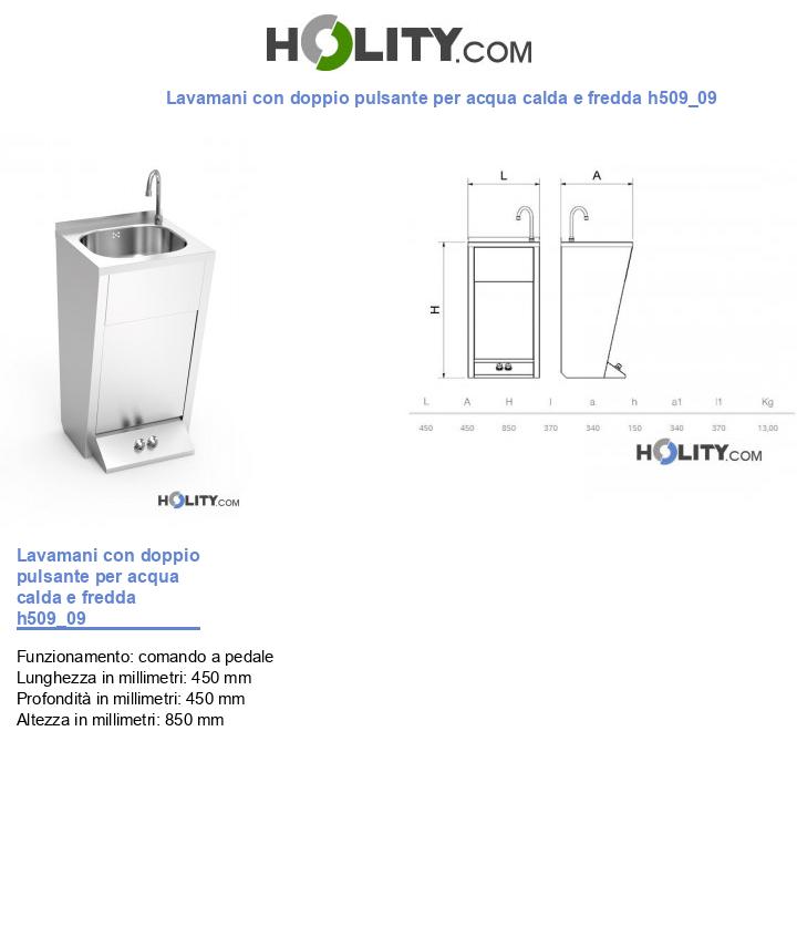 Lavamani con doppio pulsante per acqua calda e fredda h509_09