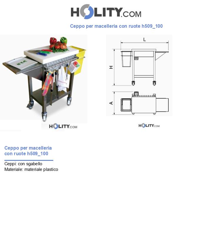 Ceppo per macelleria con ruote h509_100