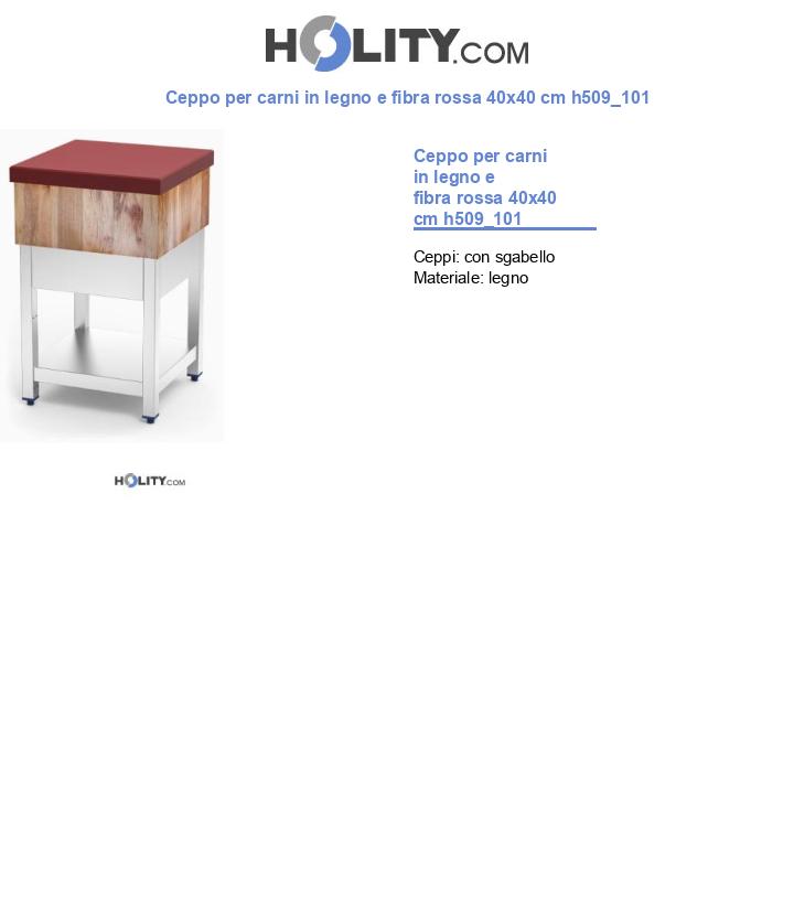 Ceppo per carni in legno e fibra rossa 40x40 cm h509_101
