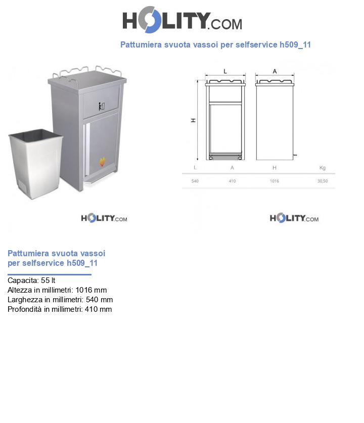 Pattumiera svuota vassoi per selfservice h509_11
