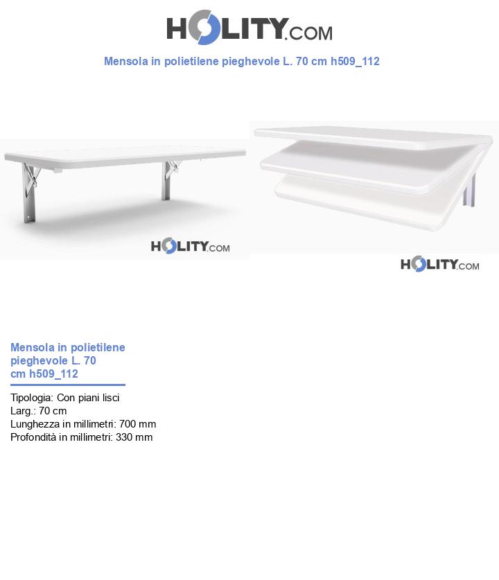 Mensola in polietilene pieghevole L. 70 cm h509_112