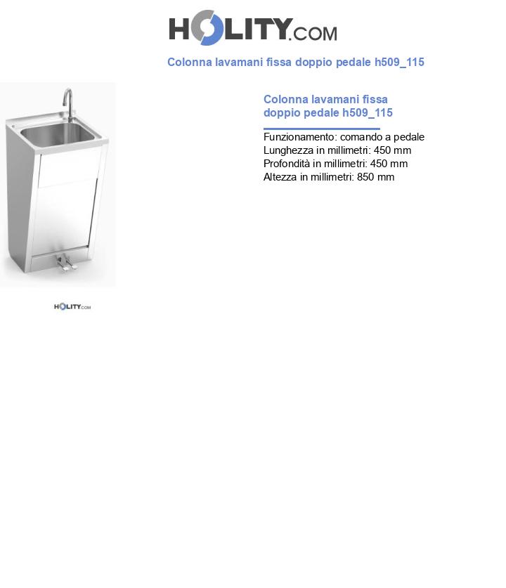 Colonna lavamani fissa doppio pedale h509_115