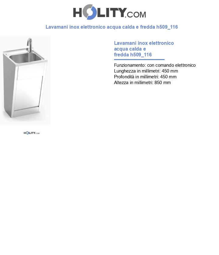 Lavamani inox elettronico acqua calda e fredda h509_116