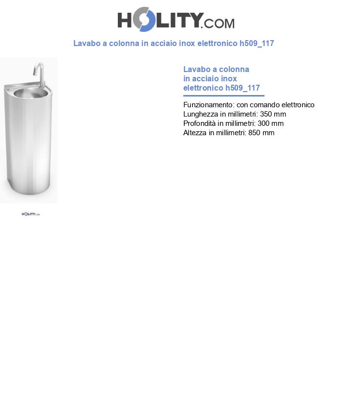 Lavabo a colonna in acciaio inox elettronico h509_117