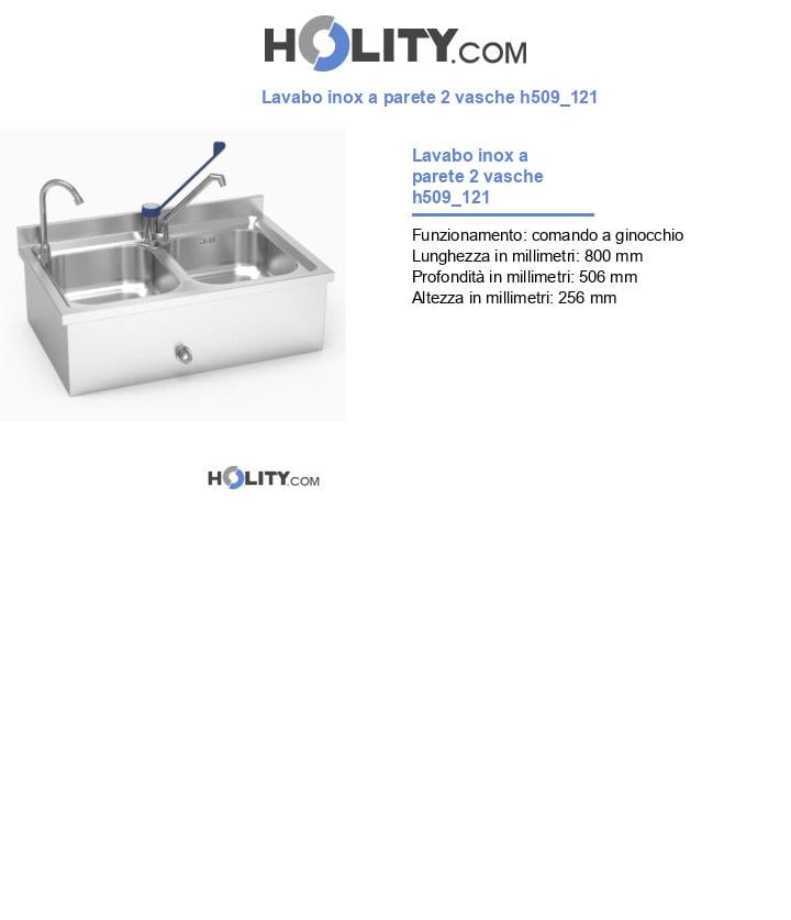 Lavabo inox a parete 2 vasche h509_121