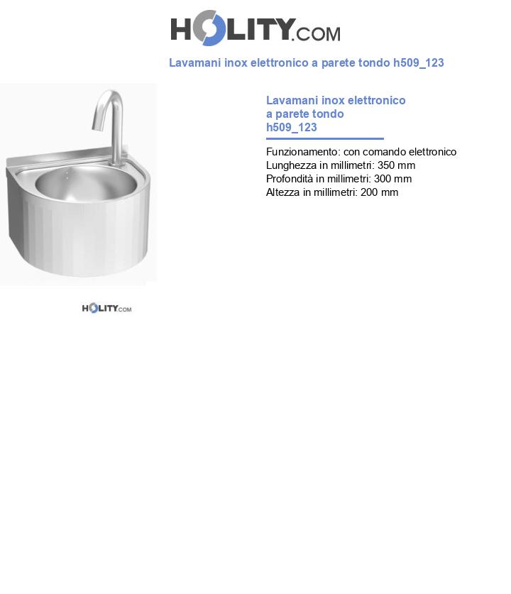 Lavamani inox elettronico a parete tondo h509_123