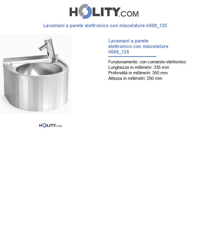 Lavamani a parete elettronico con miscelatore h509_125