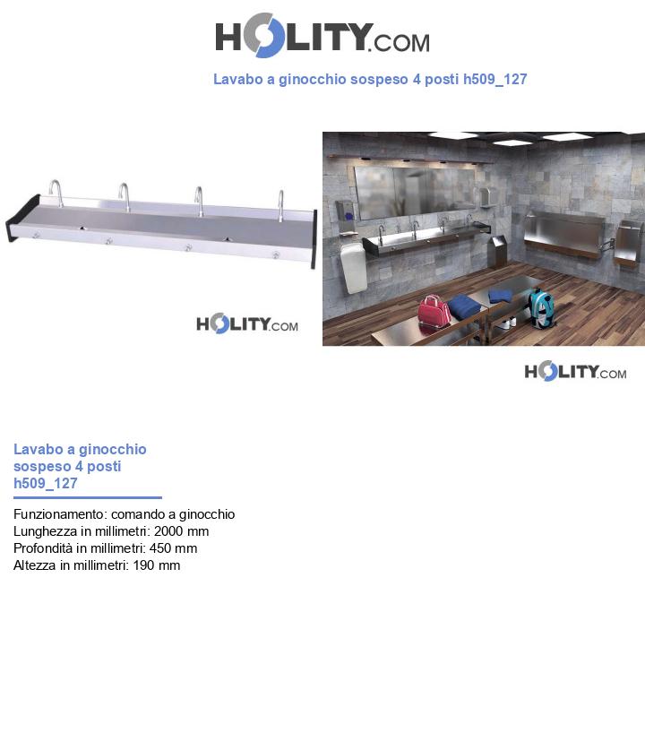 Lavabo a ginocchio sospeso 4 posti h509_127