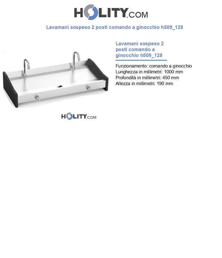 Lavamani sospeso 2 posti comando a ginocchio h509_128