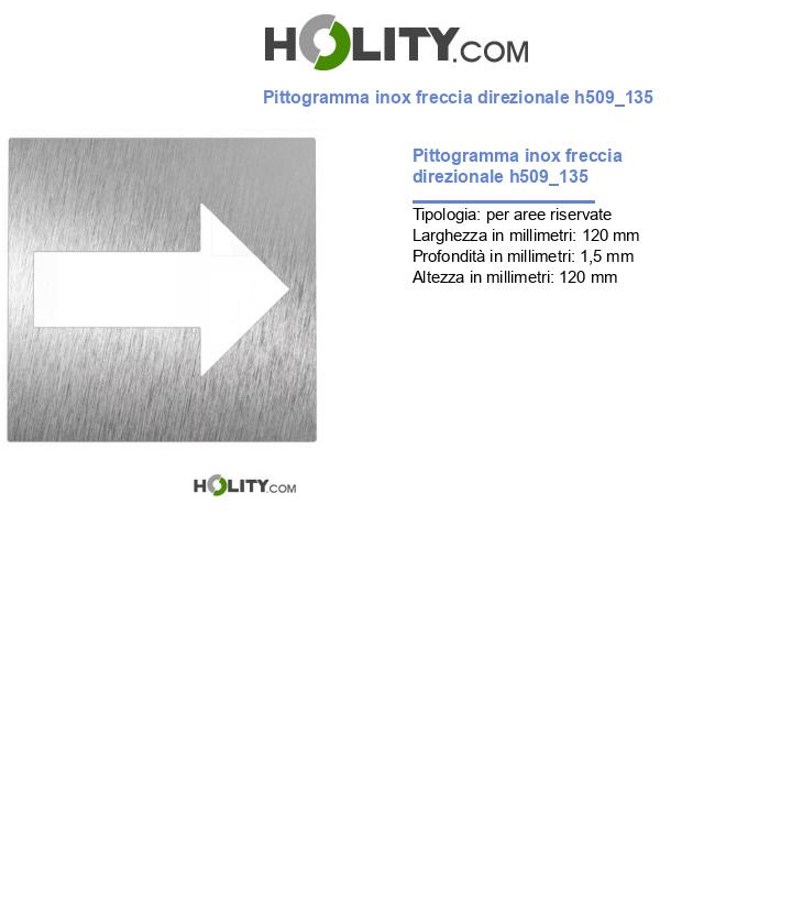 Pittogramma inox freccia direzionale h509_135