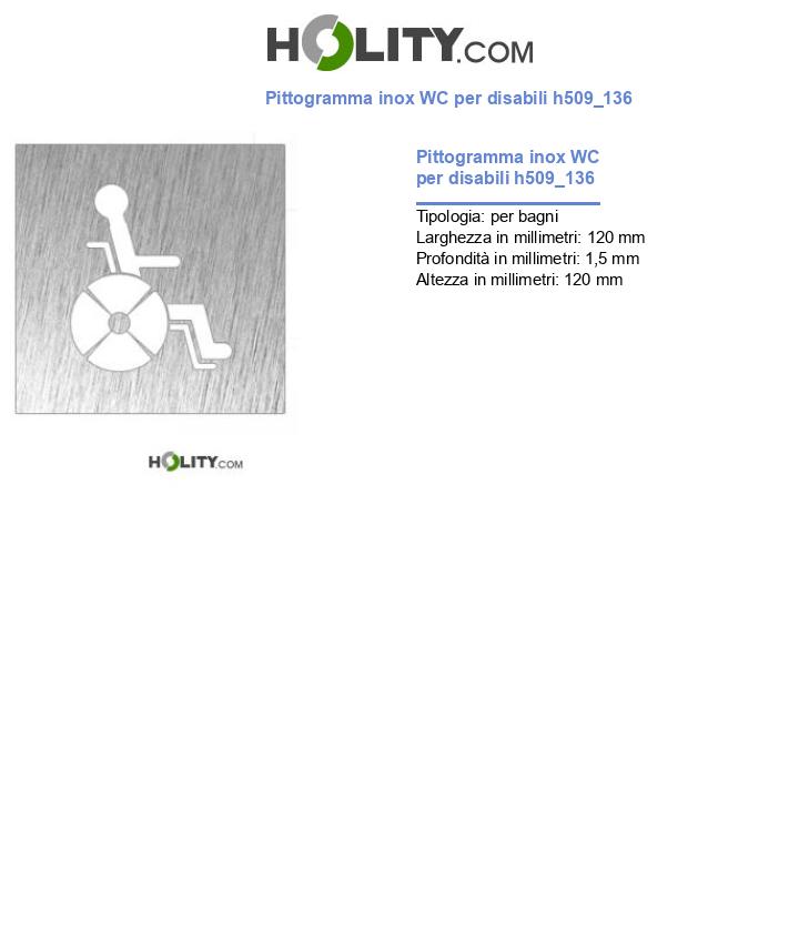 Pittogramma inox WC per disabili h509_136