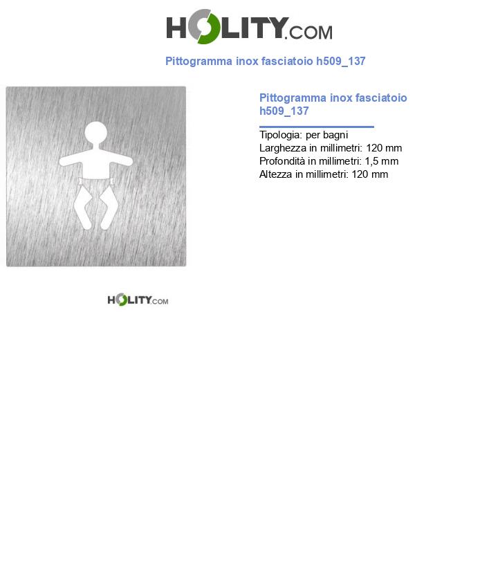 Pittogramma inox fasciatoio h509_137