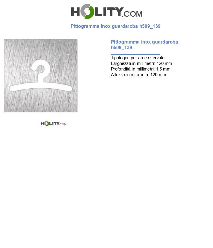 Pittogramma inox guardaroba h509_139