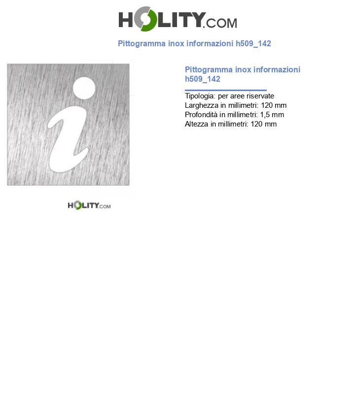 Pittogramma inox informazioni h509_142