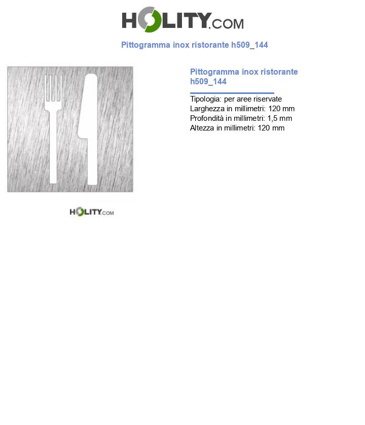Pittogramma inox ristorante h509_144