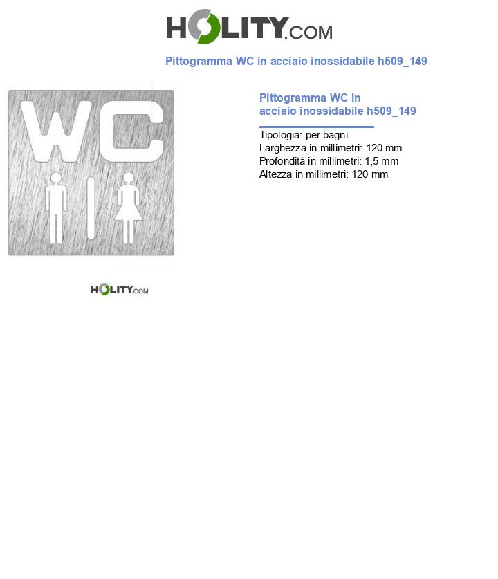 Pittogramma WC in acciaio inossidabile h509_149