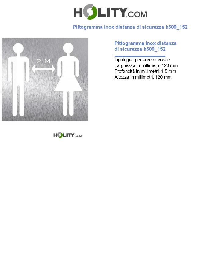 Pittogramma inox distanza di sicurezza h509_152