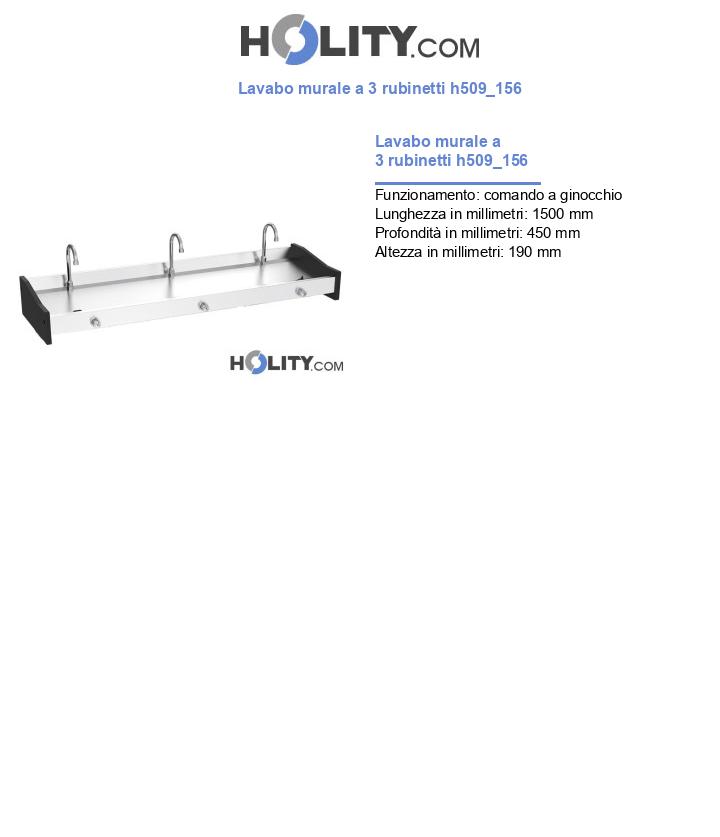 Lavabo murale a 3 rubinetti h509_156
