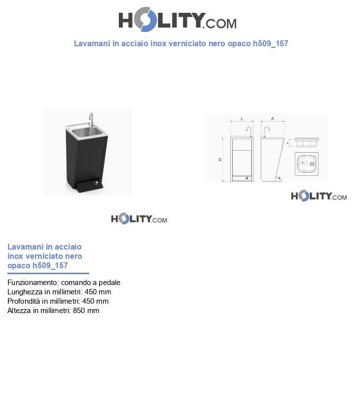 Lavamani in acciaio inox verniciato nero opaco h509_157