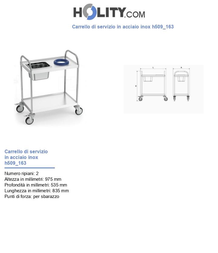Carrello di servizio in acciaio inox h509_163