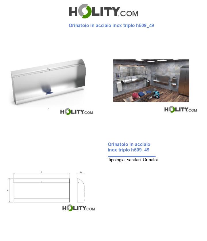 Orinatoio in acciaio inox triplo h509_49