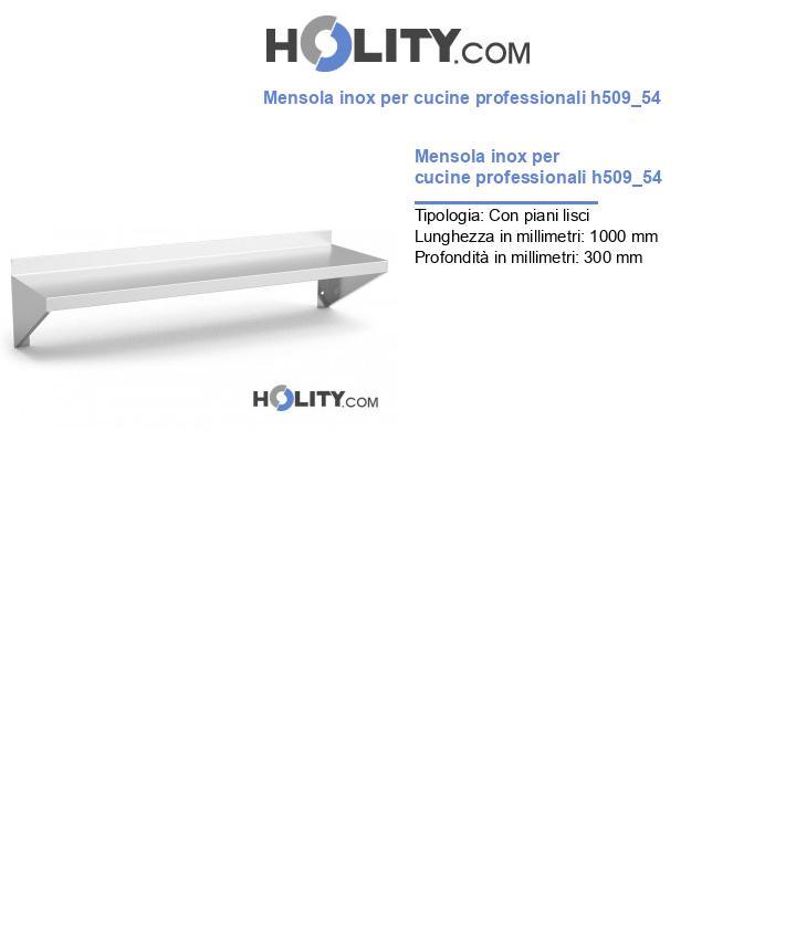 Mensola inox per cucine professionali h509_54