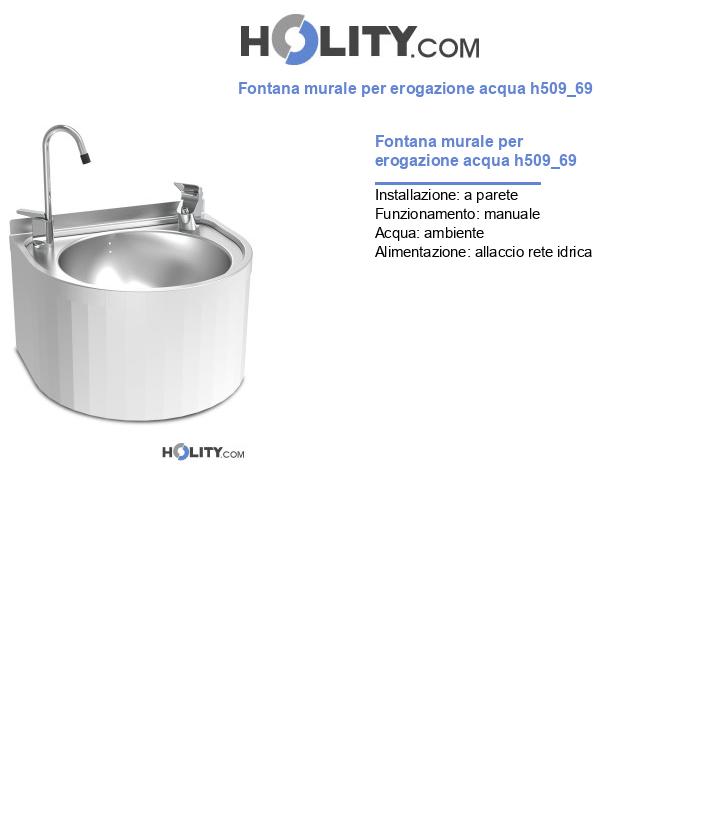 Fontana murale per erogazione acqua h509_69