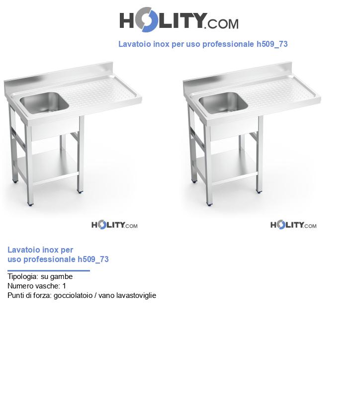 Lavatoio inox per uso professionale h509_73