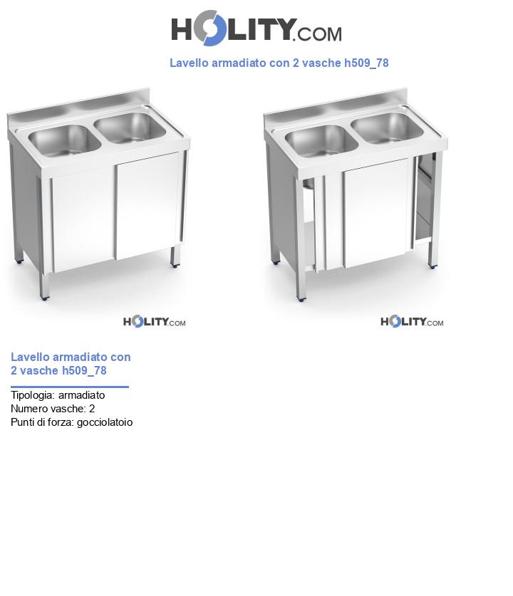 Lavello armadiato con 2 vasche h509_78