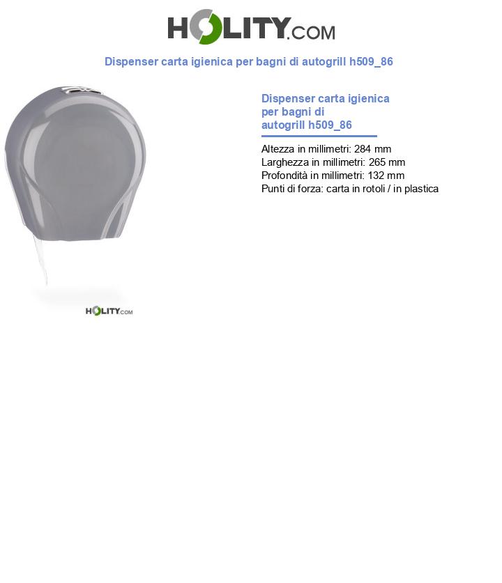 Dispenser carta igienica per bagni di autogrill h509_86