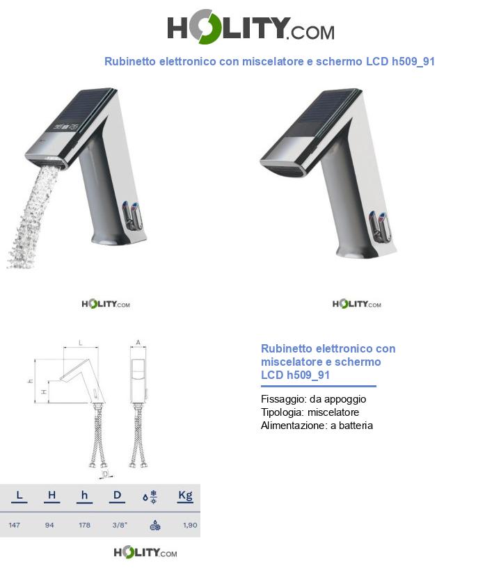 Rubinetto elettronico con miscelatore e schermo LCD h509_91